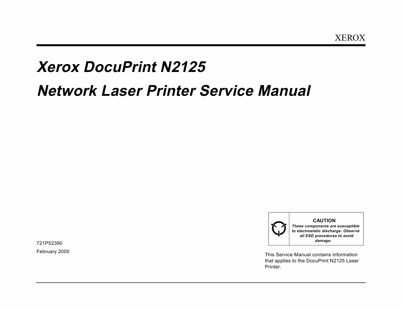 Xerox DocuPrint N2125 Service Manual-1